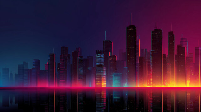 Cyberpunkowe neonowe miasto

