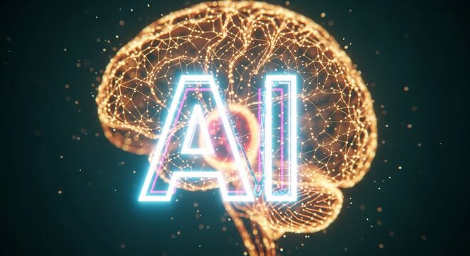 Futuristic AI brain visualization ignites innovation and future technology concepts