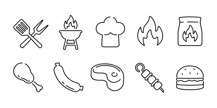 BBQ icon set. Barbecue icons