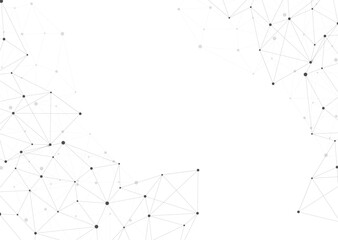 Abstract grey geometric background with connected dots and triangles