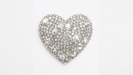 Fototapeta premium A heart-shaped accessory decorated with numerous sparkling rhinestones or crystals.