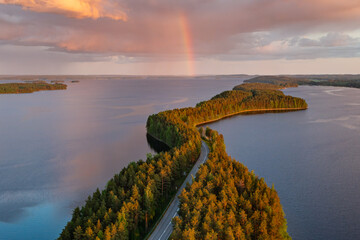sunset over the lake