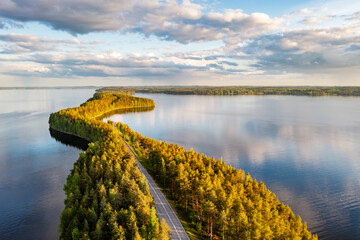 sunset over the lake