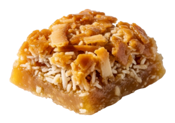 Small Square Piece of Coconut and Caramel Confectionery