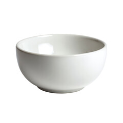 Empty white porcelain soup or cereal bowl, kitchenware mockup isolated on white background
