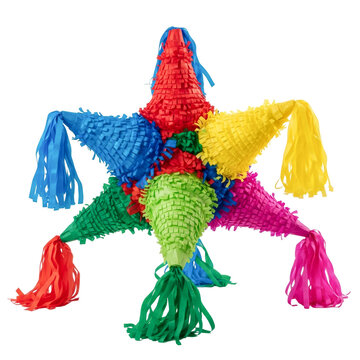 Traditional Mexican Seven Point Star Pi&ntilde;ata Made of Paper