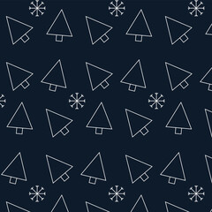 Minimalist Christmas tree pattern, modern winter background with geometric pine shapes, holiday design