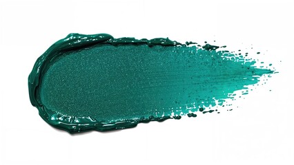 Obraz premium A smear of green paint or gel with a thick edge on one side, tapering into a fine line.