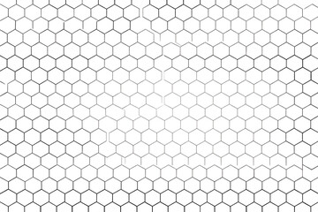 Seamless Black Hexagon Grid Pattern on White Minimal Background