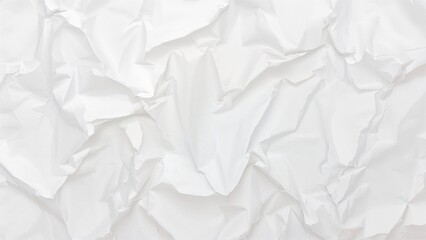 Naklejka premium Crumpled white paper background with a wrinkled texture.