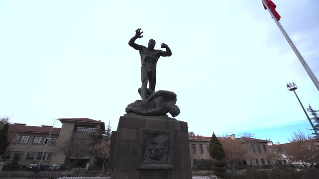 Great Victory Monument Buyuk Utku Aniti in Afyon City Park