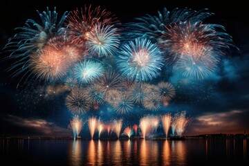 Fireworks background outdoors night illuminated.