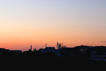 Naklejka premium View of beautiful colorful sunset sky.