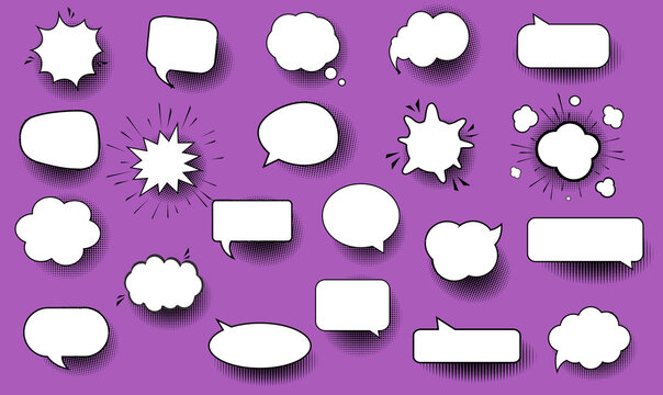 Speech Bubble Isolated And Violet Background