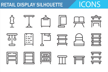 Merchandising silhouette icon set for product display concepts