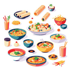 Asian food vector illustration