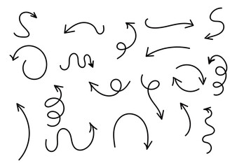 Set of hand drawn arrows