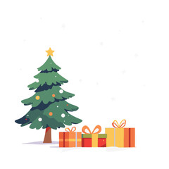 pine tree with gifts