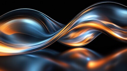 Optical interference bands flowing wave patterns dynamic motion blue orange light streams abstract physics visualization technology contemporary design