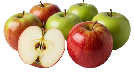 Red and green apples isolated on transparent background
PNG 