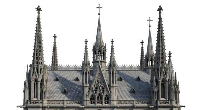Close up of the roof and spires of notre dame cathedral