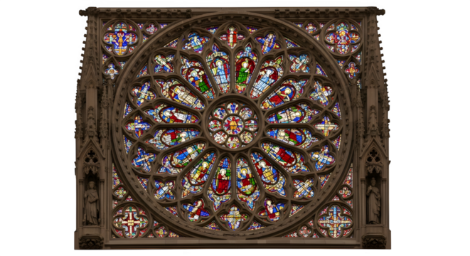 Rose window of notre dame cathedral, a symbol of gothic art