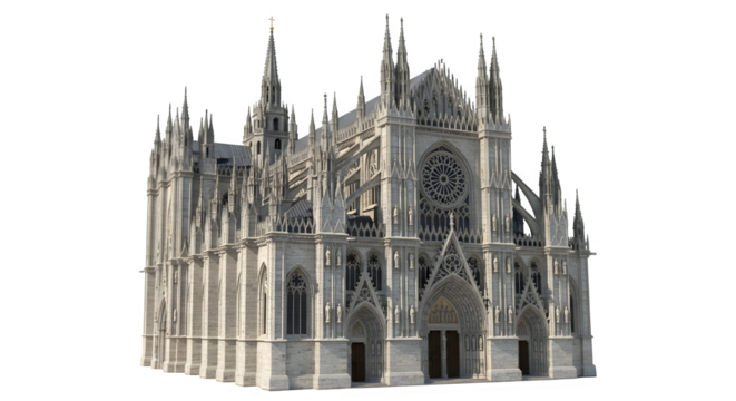 Exterior of a gothic cathedral with intricate details and architecture