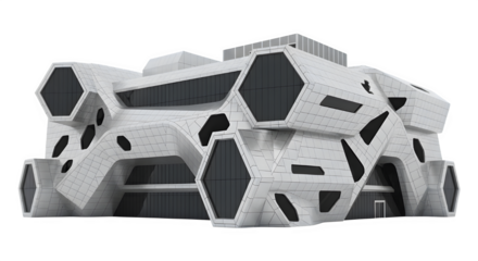 Modern building with a unique honeycomb design is an architectural marvel