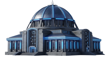Futuristic government building with a dome is a symbol of power