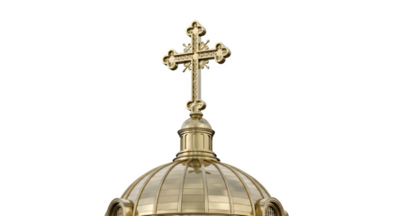 Golden dome with a cross on top of an orthodox church