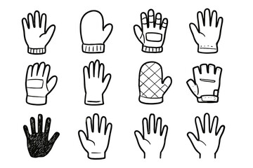 Fototapeta premium Icon mitt fingerless cycling vector icons mitten hand oven outline glove work