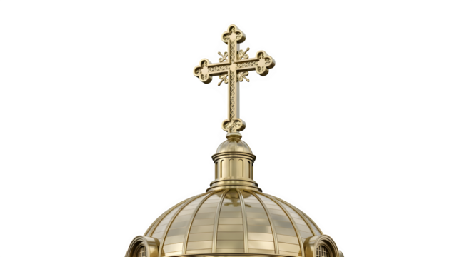 Golden dome with a cross on top of an orthodox church