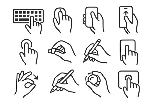 Vector icon using gesture knob mouse stylus screen hand keyboard