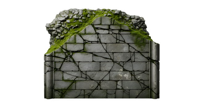 Old stone wall, a weathered testament to time and natures embrace