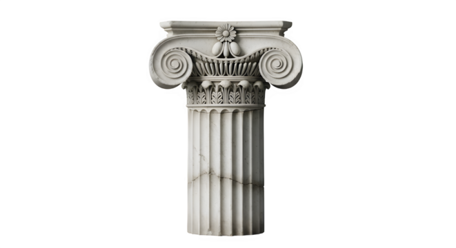 Ionic column capital, an ancient greek architectural element