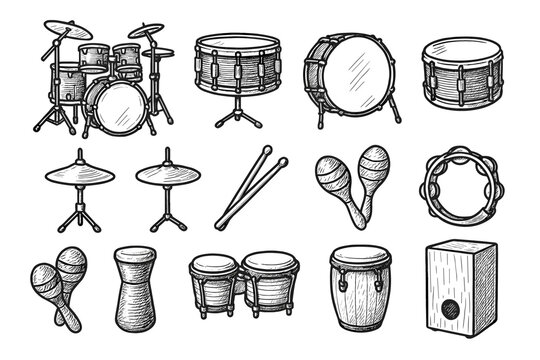 Vector maracas drum music snare drumsticks icon icons gear bongo caj&oacute;n set