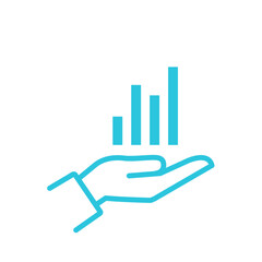 Statistician Icon, Isolated on white background. Blue icon