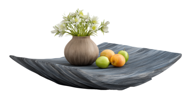 Stone countertop on white background For mounting product display or key visual layout.