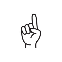 Obraz premium Hand with index finger pointing upwards, indicating a number one, direction, or important point