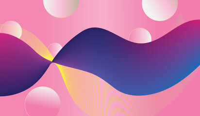 Abstract pink background with wavy gradient lines and soft circles
