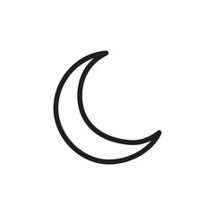 Obraz premium Simple line art icon of a crescent moon