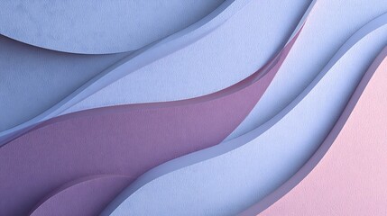Abstract pastel color paper texture background with soft waves and shadows creating depth and dimension