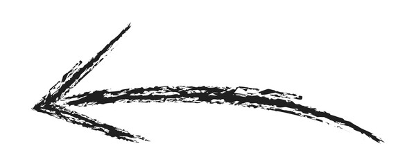 Hand-drawn black marker arrow isolated on transparent, hand drawn marker stroke arrow