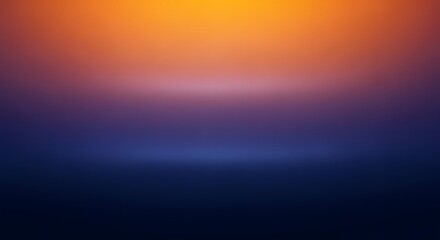 Ethereal gradient of warm orange blending into tranquil purple and deep navy blue, creating a serene and abstract background with a smooth, atmospheric color transition