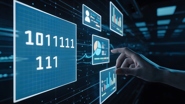 Unlock digital insights with stunning binary code visuals and dynamic data charts for innovative business strategies and cutting-edge tech solutions today