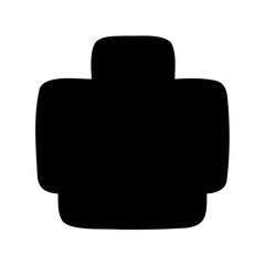 Fototapeta premium Abstract Black Silhouette Depiction of a Lego Minifigure on a White Background