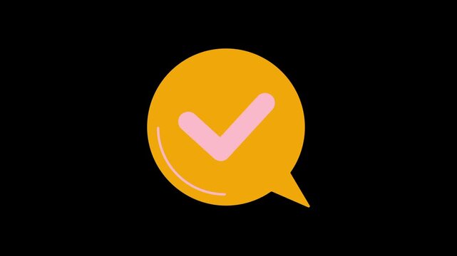 Animated acceptance icons in thin line style