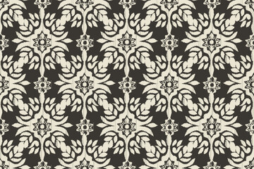 Seamless ethnic Ikat pattern in tribal, folk embroidery, and Mexican style Aztec geometry for Graphic Arts, Carpet Design, Wallpaper, Wrapping, and Clothing.
