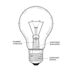Lightbulb Blueprint Vector Concept - Idea & Innovation