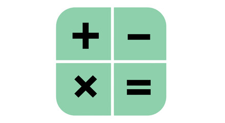 Fototapeta premium Simple math symbols displayed on a light green square background